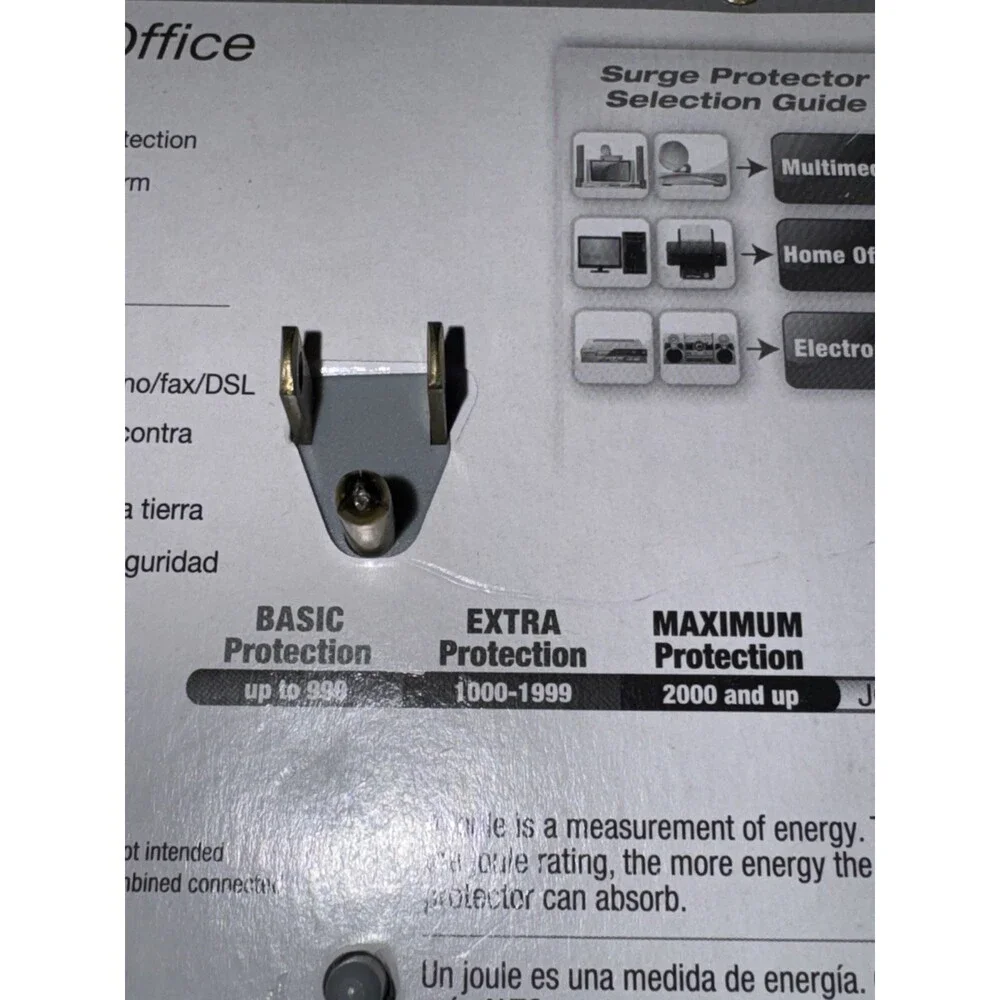 Woods Home Office Electrical Plug-in Surge Protector Alarm 6 Outlet # 041153
